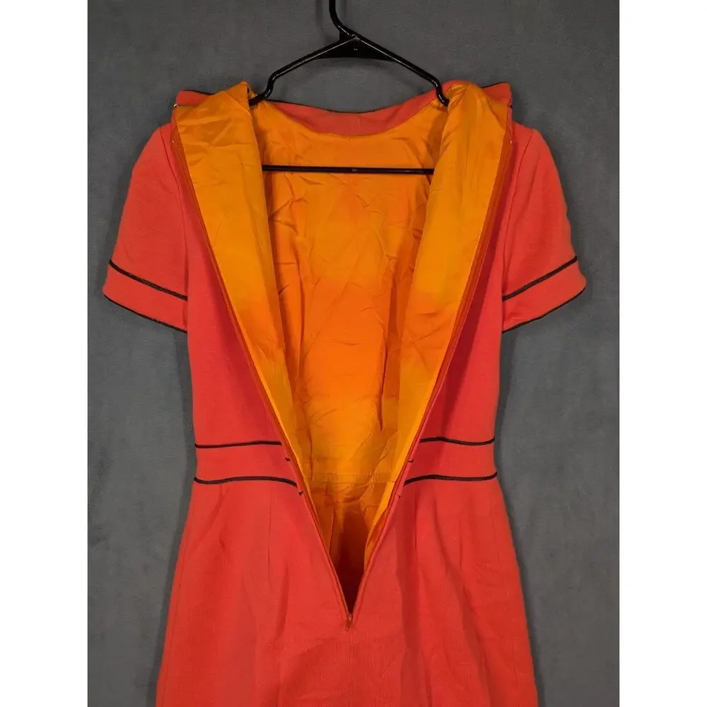 Handmade Dress XS Red 60s 70s Vintage Lined Layered Buttons - Picture 11 of 11